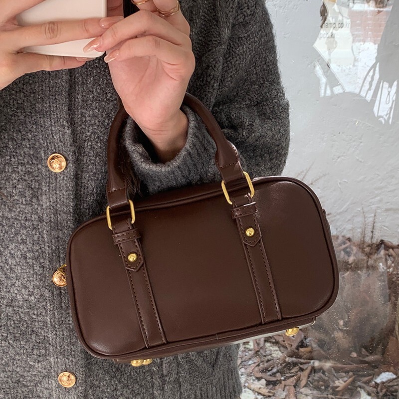 designer Milad Retro Commuter Bag Korean Style Messenger Bowling Bag for Women 2025 New Handbag Single Shoulder Crossbody Bag