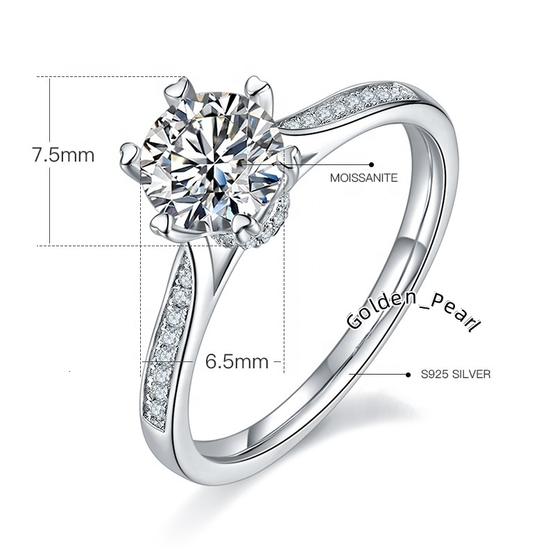 New Design Fine Jewelry Colorful Moissanite Engagement Ring 925 Sterling Silver Wedding Ring for Lovers Perfect Gift