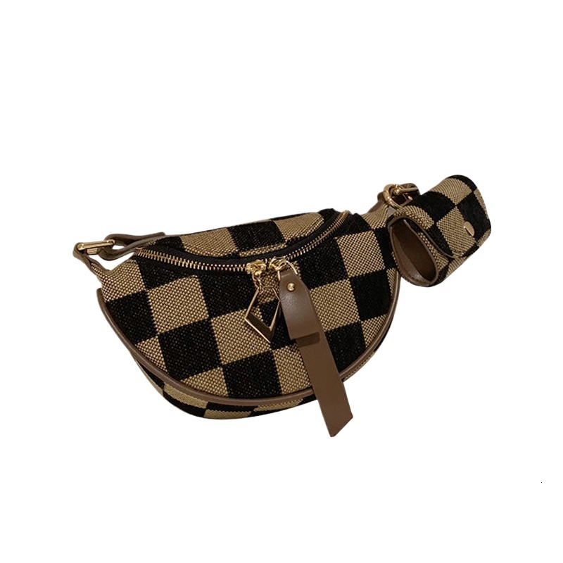 designer Ins Super Popular Chest Bag 2025 New Stylish Bag Trendy Fashion Checkerboard Waist Bag Dumpling Crossbody Bag for Women Summer