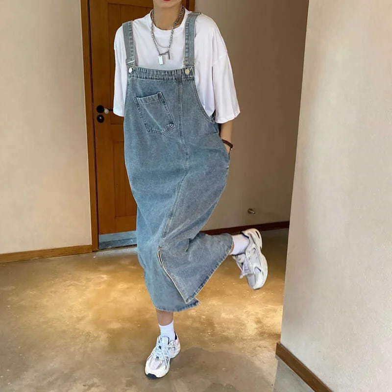 Spring Summer Denim Overall Dress Women Sleeveless Jeans Dresses Fashion Female Solid Slip Casual Loose Spaghetti Strap Dresses 250529