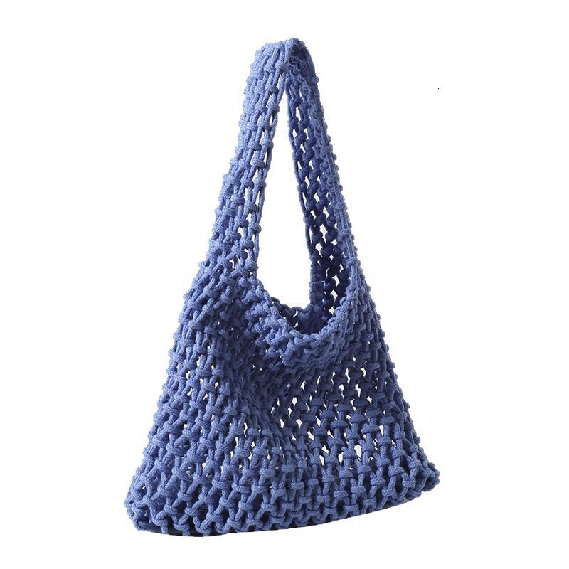 designer Korean Style Niche Hollow Mesh Handbag Handwoven Wrist Bag Fashion Versatile Beach Vacation Tote Bag Trendy