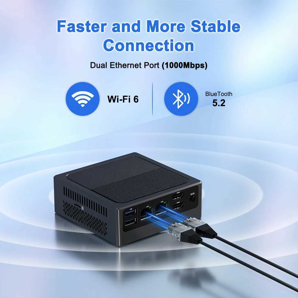 TexHoo Mini PC Intel Celeron N95 Desktop Gaming Computer WIFI5 BT4.0 Wins 11 DDR4 PCIe3.0 Nvme SSD Triple Display Dual 1.0G LAN X250602