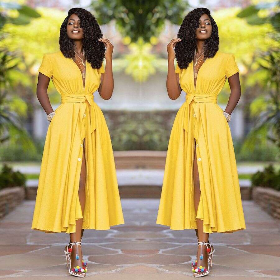 New Style Dress Spring Summer Plus Size Women Belt V-neck Retro Short Sleeve Clothing designer bag