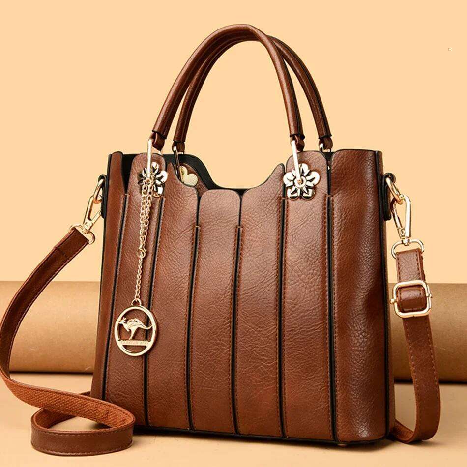 Genuine Brand 3 Layers Large Capacity Tote Bag High Quality Leather Handbags Shoulder Crossbody Bags for Women New 2024