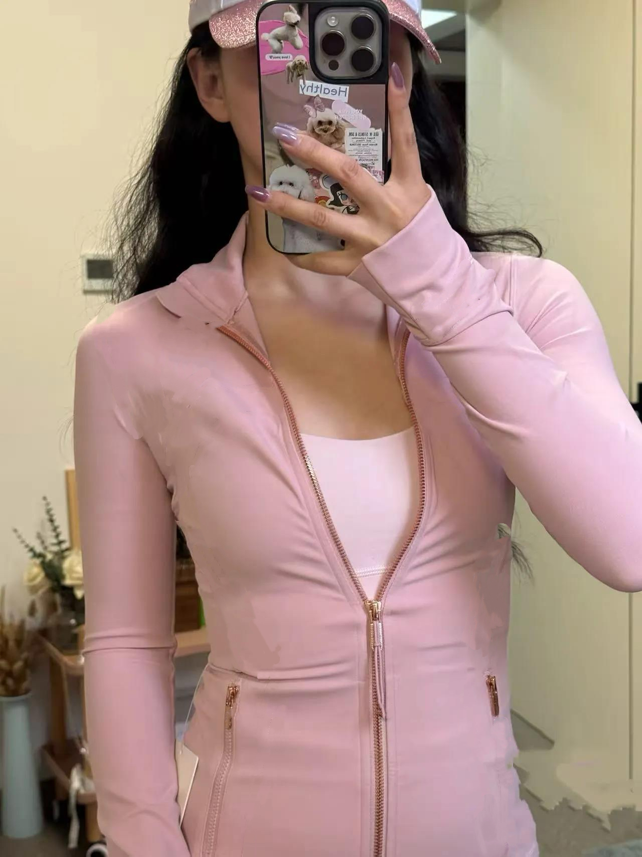 Top 5A Women's Yoga long clothes sleeves Jacket Outfit Solid Color Nude Sports Shaping Waist Fitness Jogging Sportswear For Lady Definea Hot sell