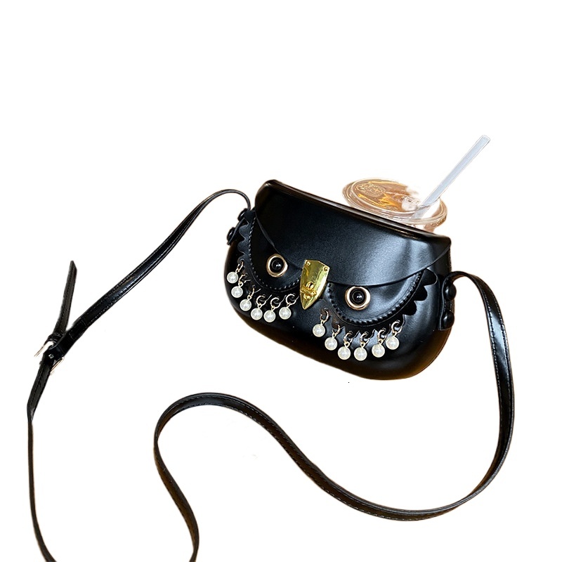 designer Niche Crossbody Bag In Stock Original Design Retro Owl Chain Bead Saddle Bag for Women Large Shell Bag Special Feature