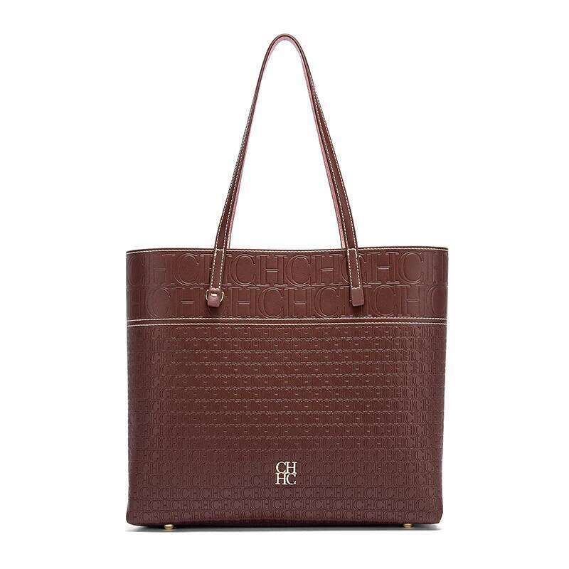 CH Shoulder Brand Letter Leather Women's Bag Large Capacity Resistant Elegant Fashion Casual With Base