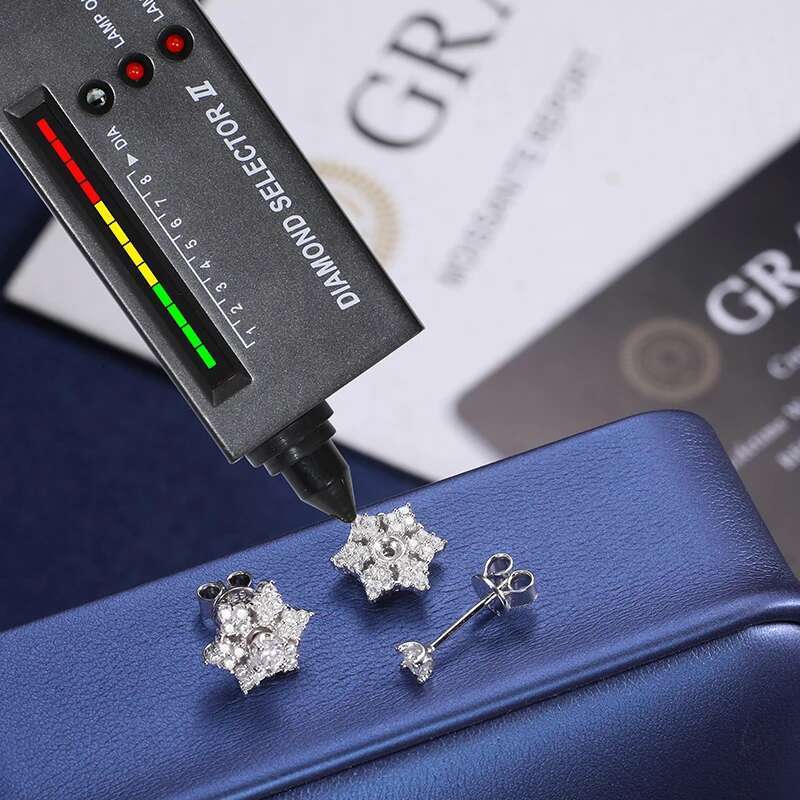 S925 Moissanite Snow Flower Stud Earrings for Women Elegant Wedding Party Sterling Silver Jewelry Wholesale Christmas Gift 2024
