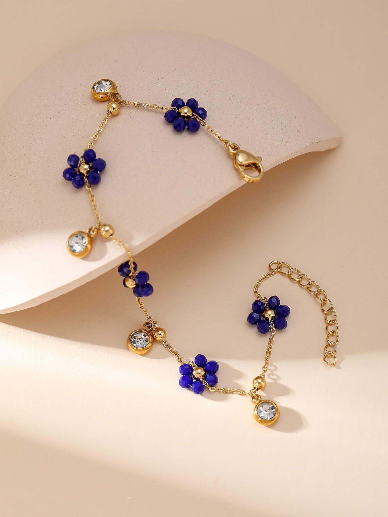 Fashionable Design Korean Jewelry Bell Rhinestone Star Jade Anklet Fashion Gold-Plated Bracelet Mixed Batch