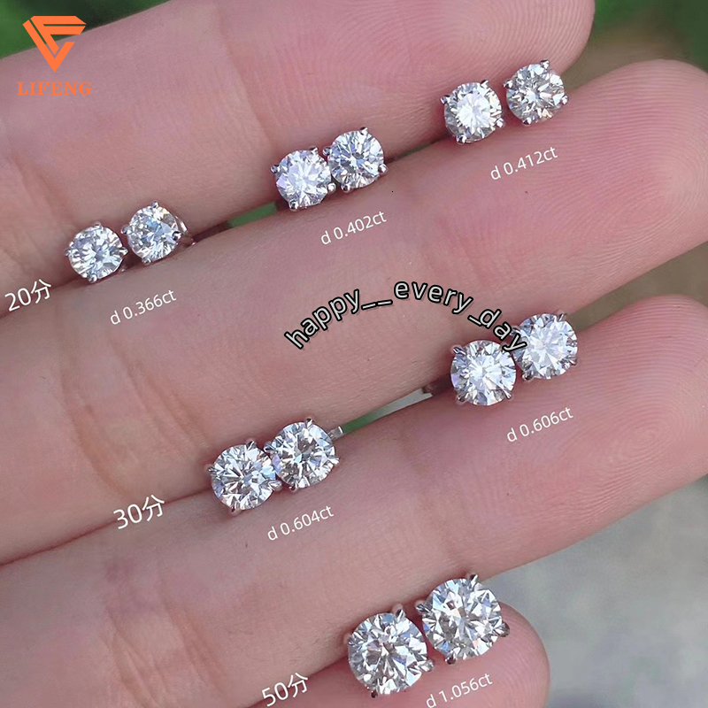 In Stock Wholesale Factory Price Vvs GRA Moissanite Diamond 925 Silver Earrings Stud for Women Men Fine Jewelry