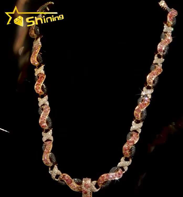 Personalized Custom Rapper Jewelry 925 Silver Flash Cuban Link Fit Jesus Head Pendant Colored Moissanite Diamond Charms Pendant