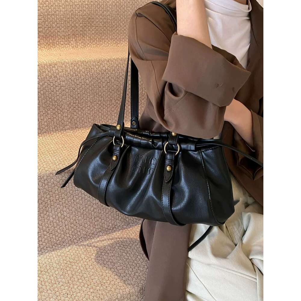 New Wine Red Bag For Women Famous Popular Armpit Shoulder Bag Large Retro Hand-Held Totes Bags Handbags And Purse Ladies