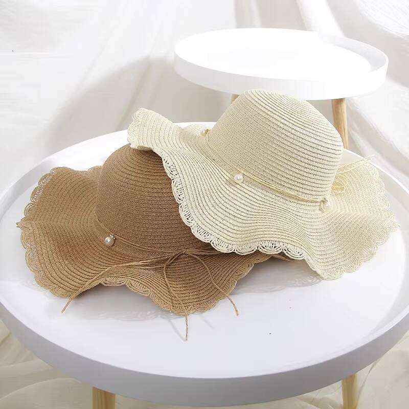 New Korean Version Summer Outdoor Floppy Sun Hat Female Raffia Straw Beach Sunshade Casual Ski Wear for Daily Use