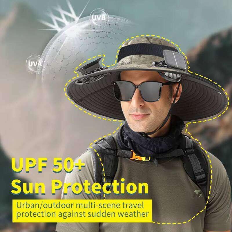 Solar Cooling Work USB Rechargeable Fan Hat for Outdoor Fishing Hiking Camping