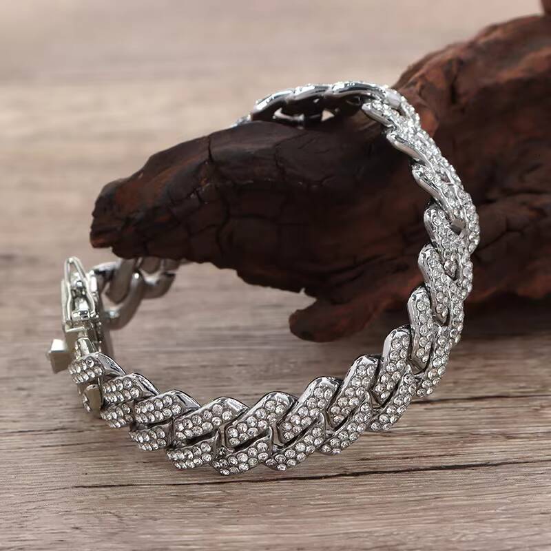 High quality Cuban chain jewelry 12mm stainless steel rap style necklace