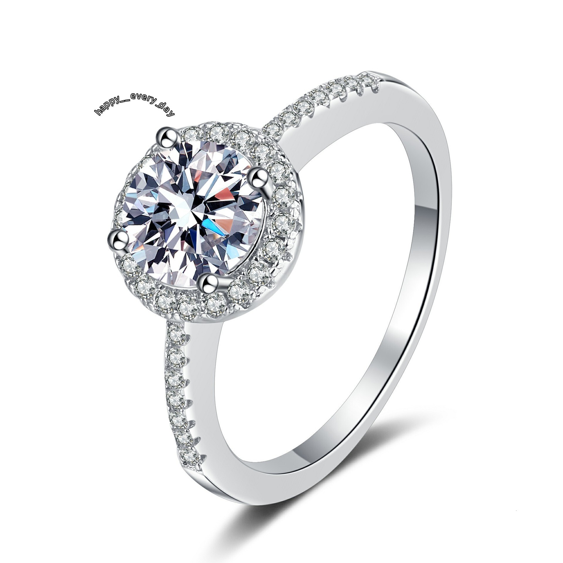 Womens S925 Sterling Silver Moissanite Ring for Wedding Party Engagement Anniversary