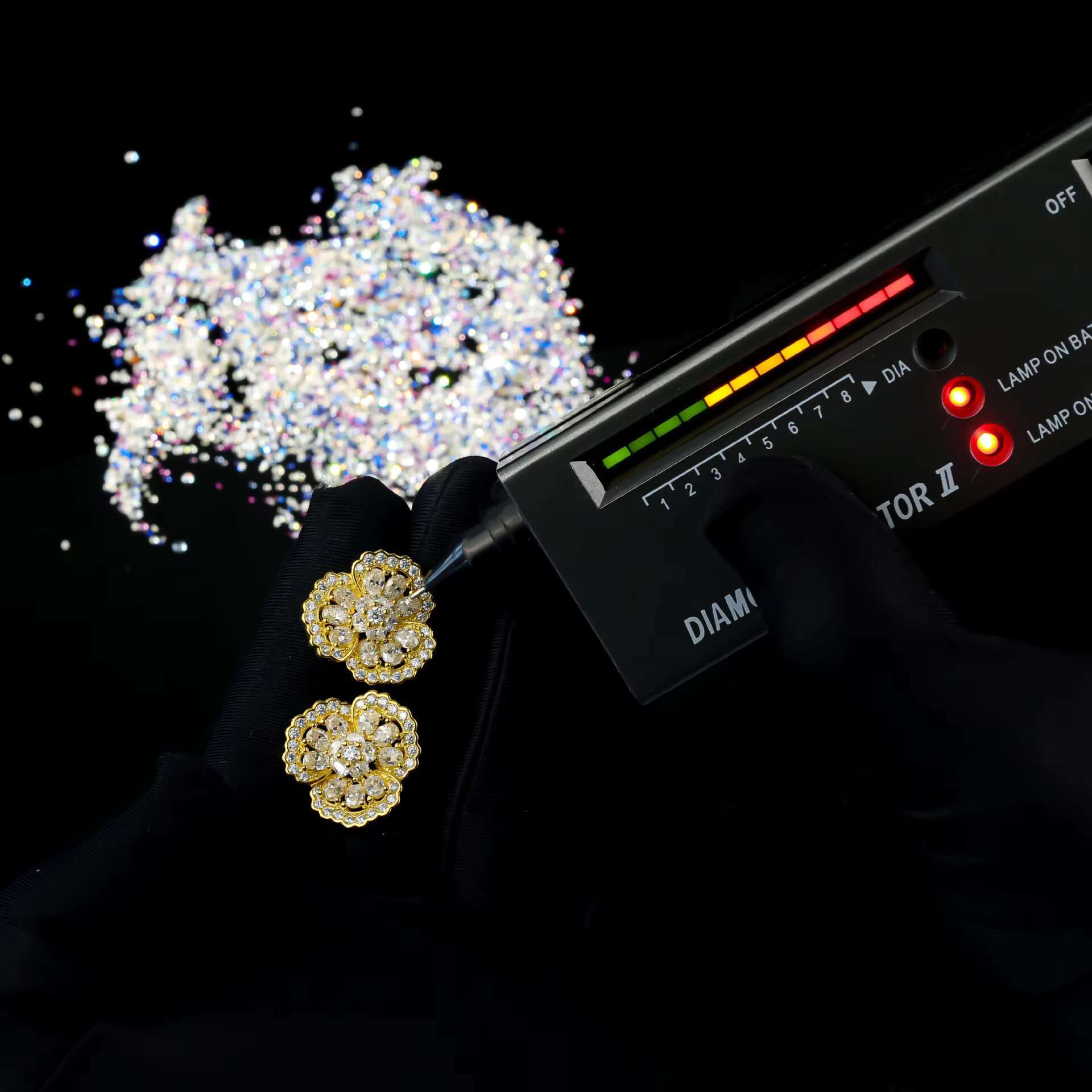 DEYIN Lab Grown Sapphire Jewelry Moissanite Flower Stud Silver 925 Earrings 925 Sterling Silver Woman Jewelry