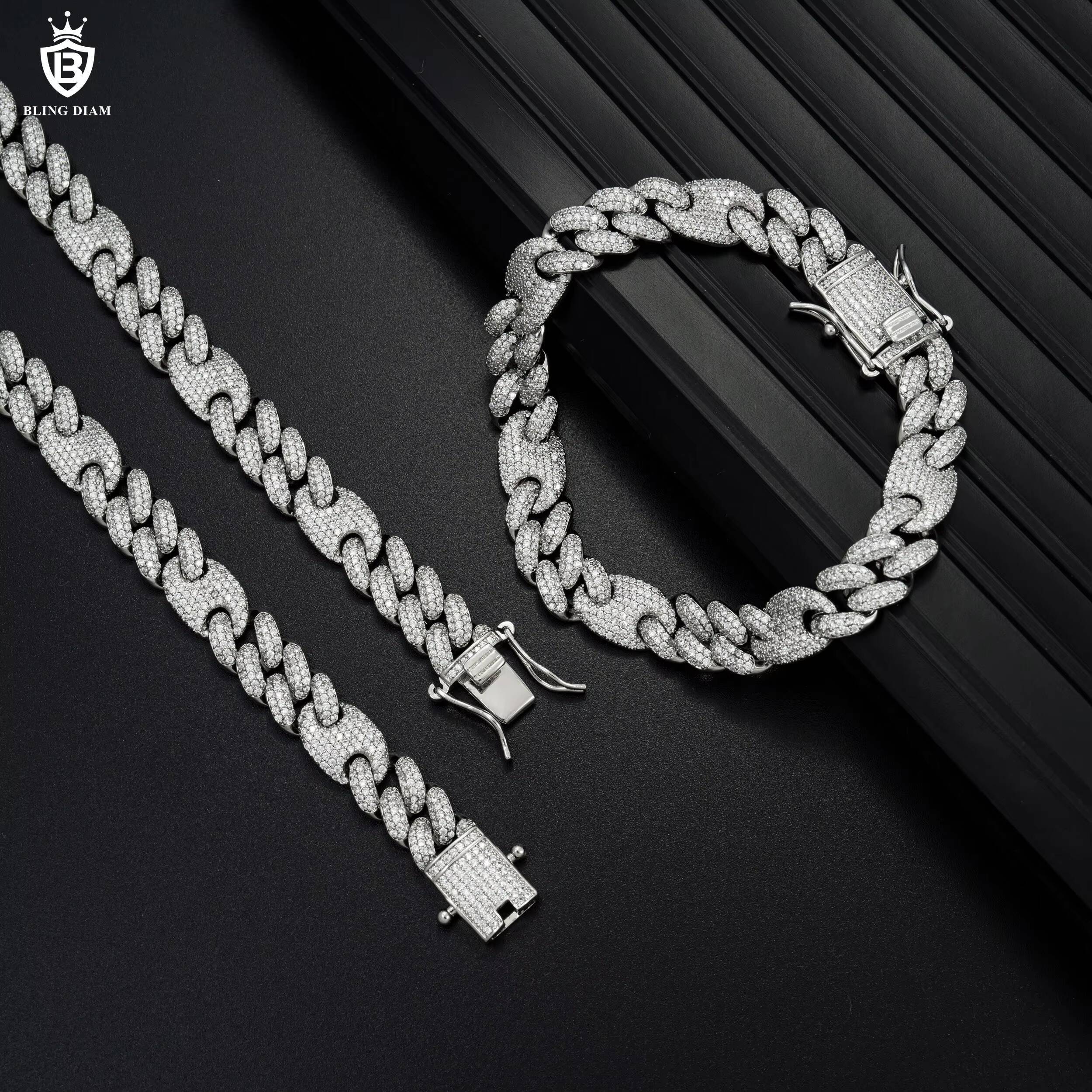 New Design Hip Hop Jewelry 5a CZ Pure Sier Cuban Chain Necklace