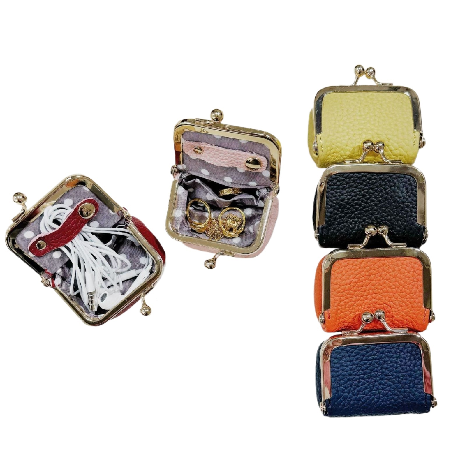 designer Cross-Border Hot Sale Mini Compact Jewelry Bag Earphone Earrings Ring Necklace Jewelry Box Storage Bag Coin Purse