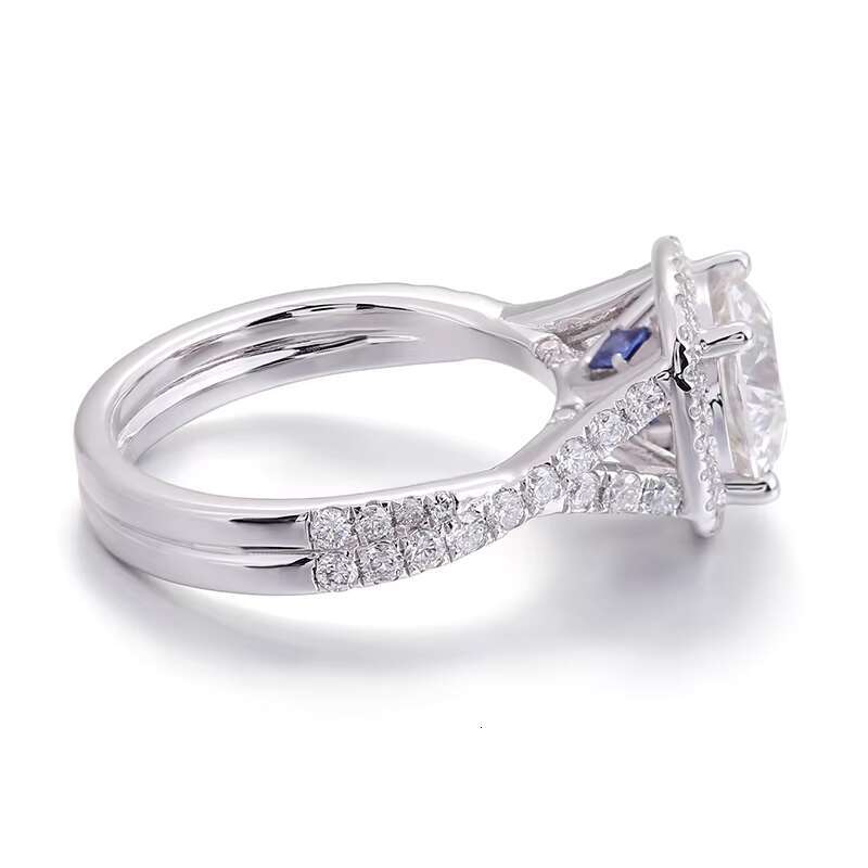14k White Gold Custom Ring Fine Jewelry for Men and Women with Moissanite Stone for Wedding Engagement or Gift