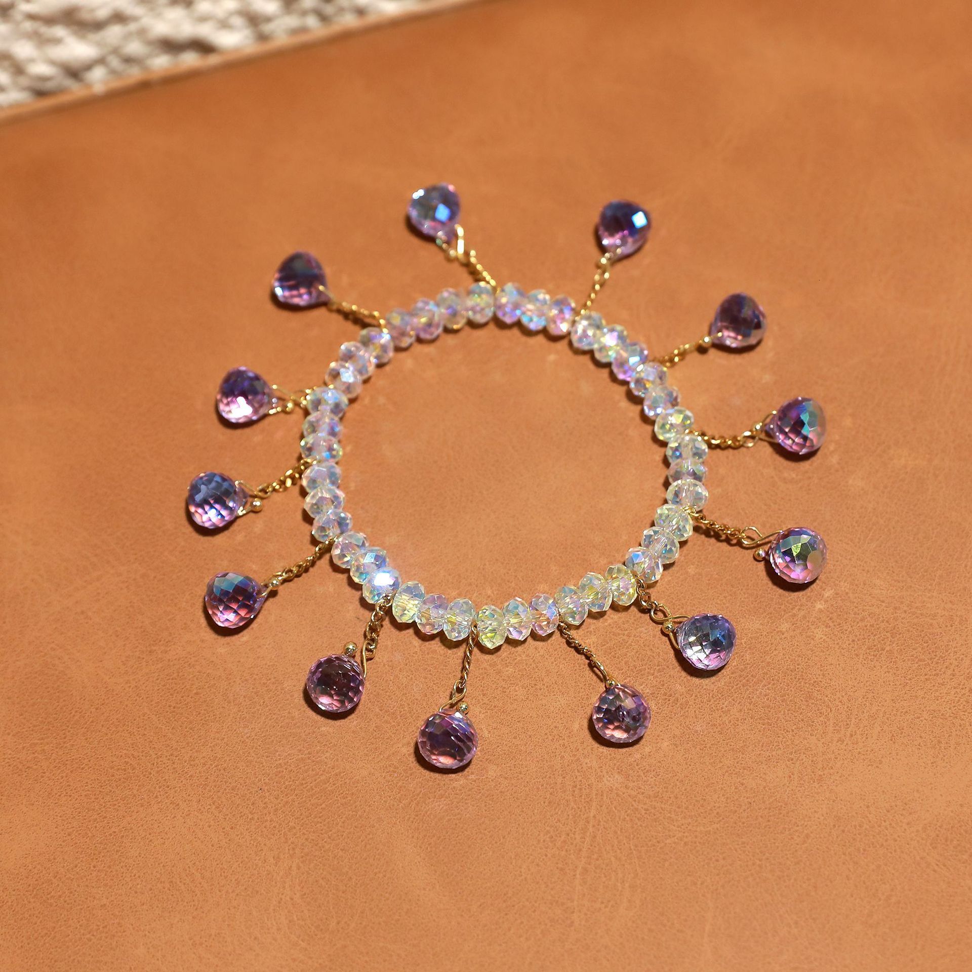 Simple internet celebrity temperament cute natural fresh Korean version girl pendant crystal bracelet small and personalized forest style