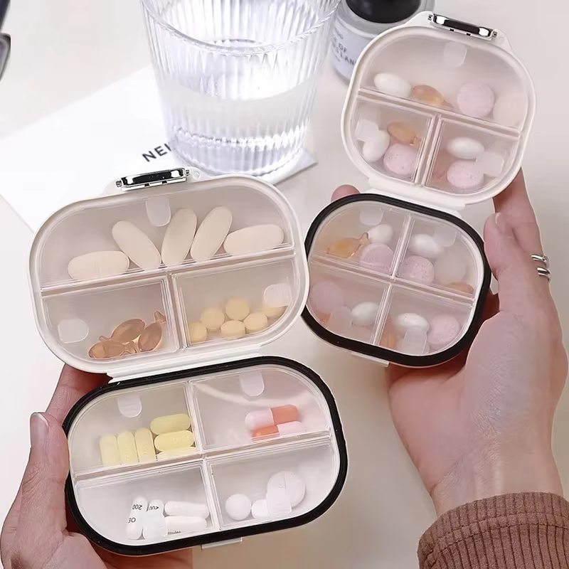 Medication Portable Travel For Seven Days Multiple Storage Box Pill Box Mini Pill Organizer Travel Essentials 7 Compartment Medicine Pill Case Medicin