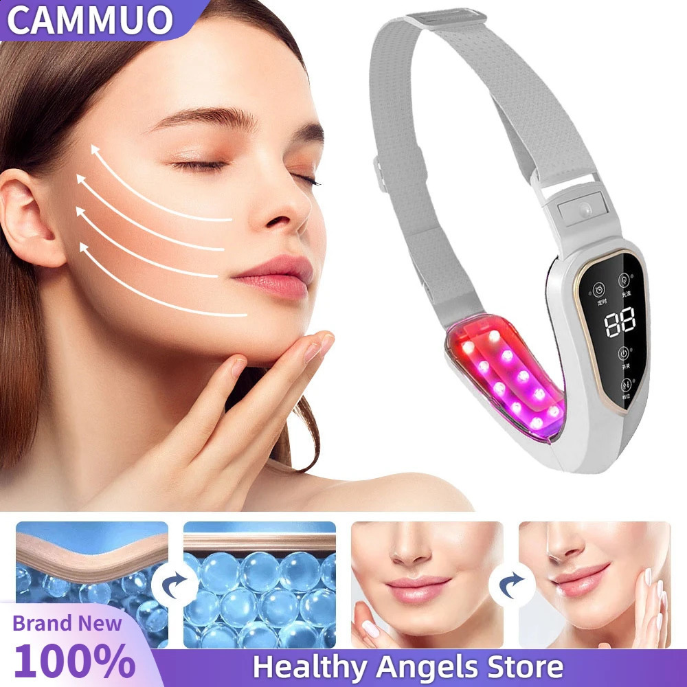 Device LED Pon Slimming Vibration Massager Heated Double Chin V Face Shaped Cheek Lift Belt Machine 250523