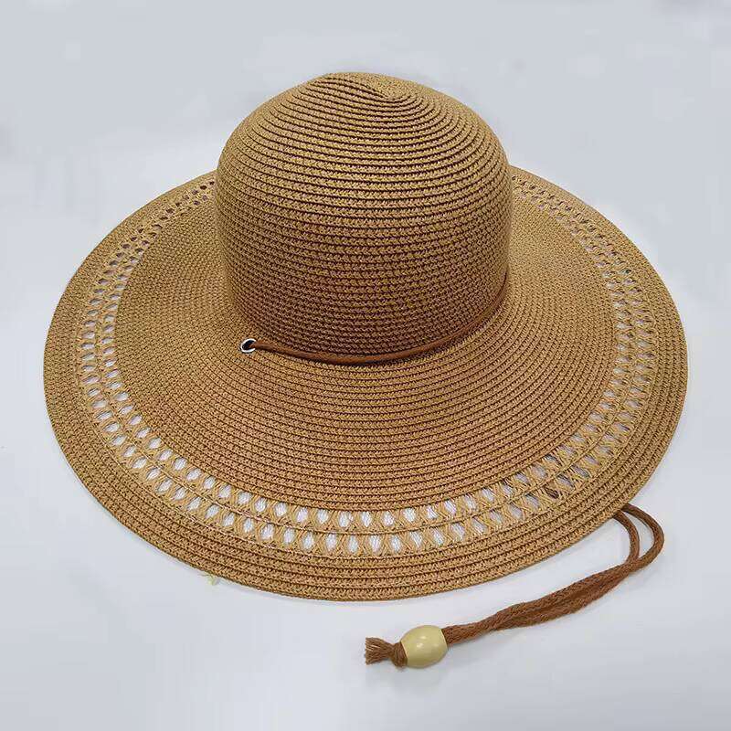 Fashion Dome Travel Sunshine Sun Men Woven Flat Top Women Beach Straw Hat