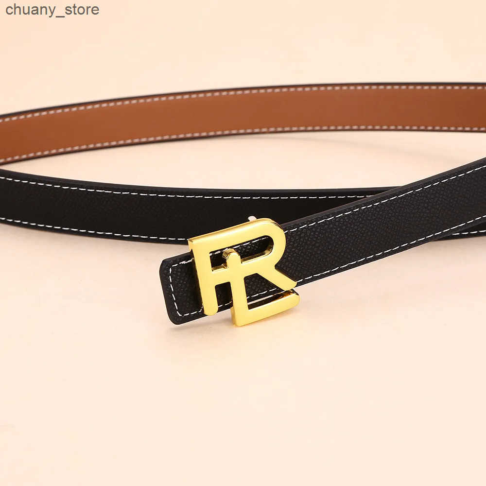 Womens Fashion Use Reversible Leather Belt High Quality Gold Buckle is best matched with womens denim belt dress. z250602