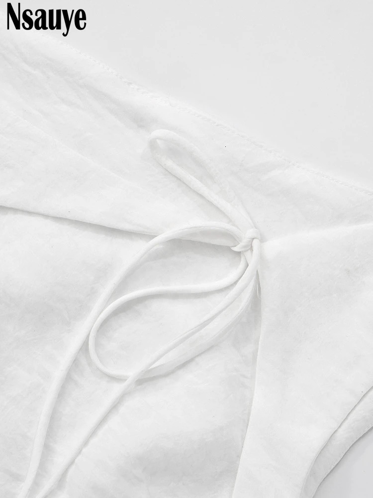 Nsauye Summer Casual Women Fashion Tracksuit Pants Two Piece Set White Hollow Out Backless Skinny Tops Long Pants Sexy Set 2025 250530