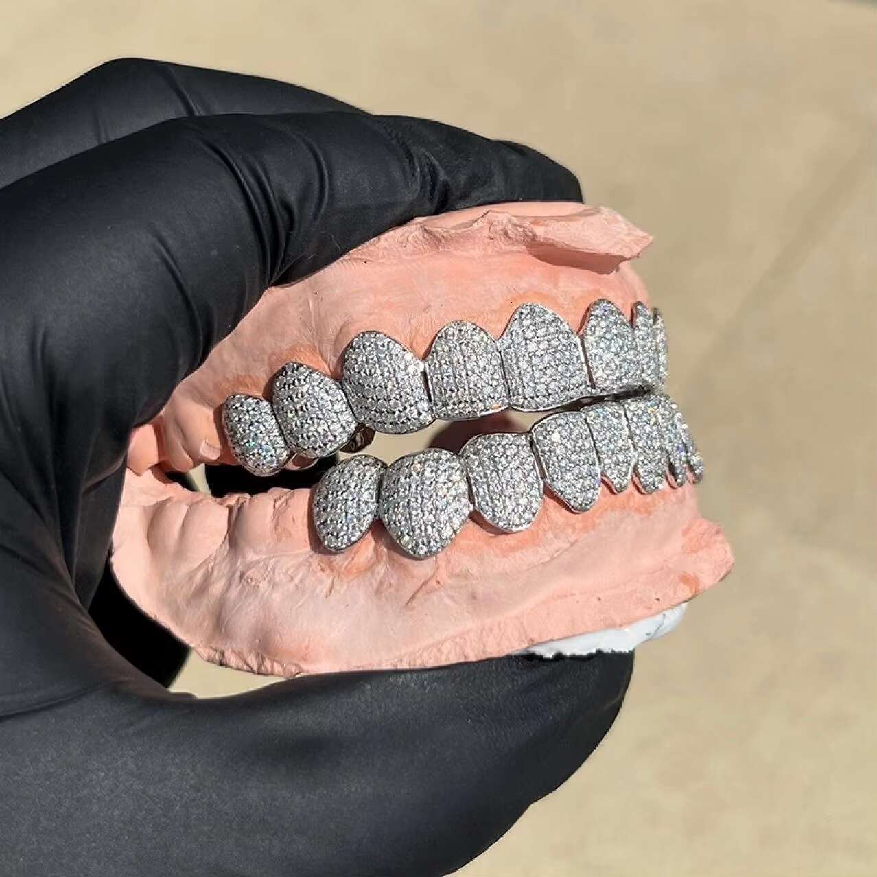 Hip Hop Jewelry Moissanite Grills Custom Real Siold 925 Silver Diamond Past Tester Iced Out VVS Moissanite Diamond Teeth Grillz