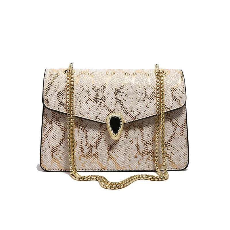2025 new snake skin texture small square bag season new chain strap fashion designer retro single shoulder popular crossbody bag 5
