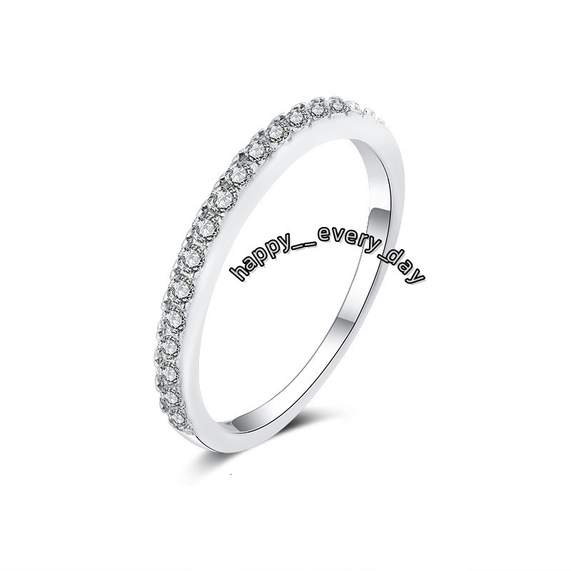 9 Factory Direct Sales Fine Jewelry S925 Sterling Silver D Moissanite Diamond V Shaped Stacking Bands Row Ring for Women Gift