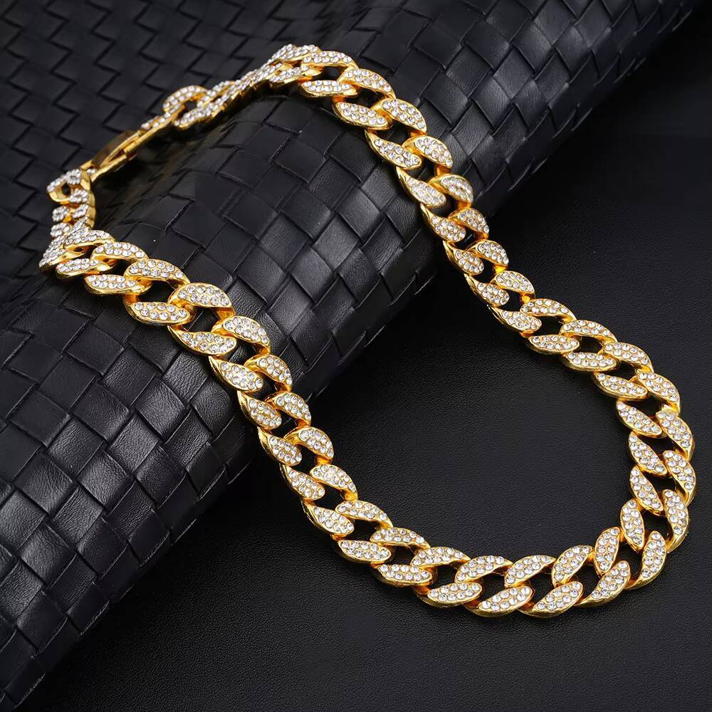 Hip hop men's cadenas de oro fashion chilled gold-plated Miami Cuban k chain jewelry necklace