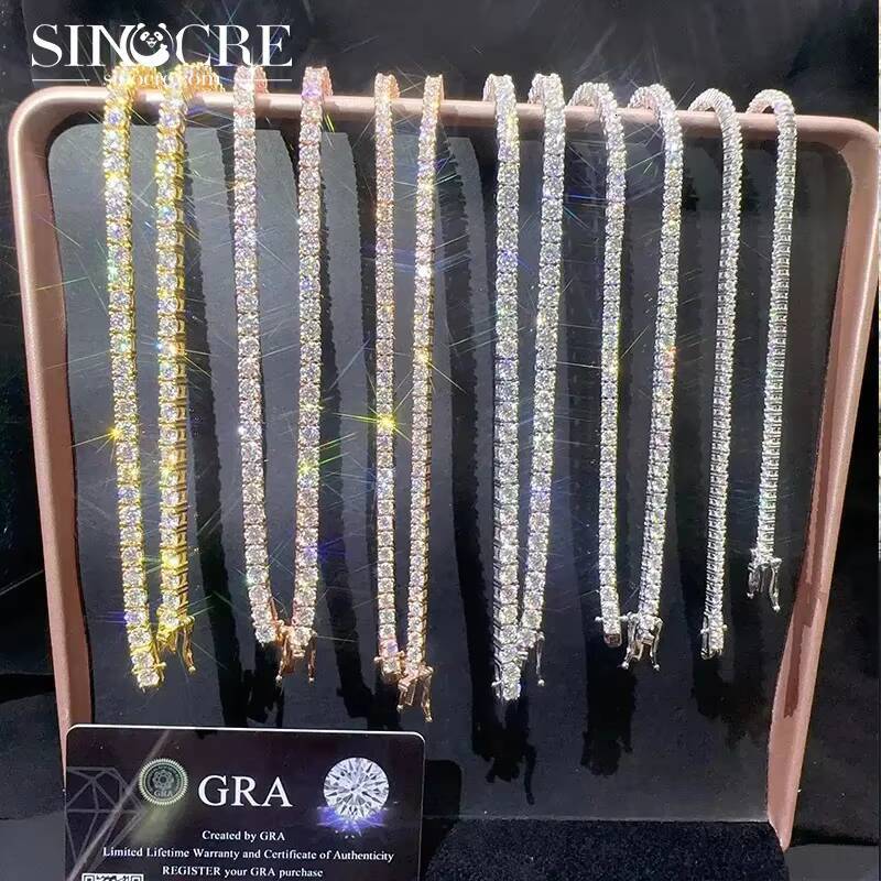 5mm Moissanite Tennis Chain Necklace Bracelet for Women and Men