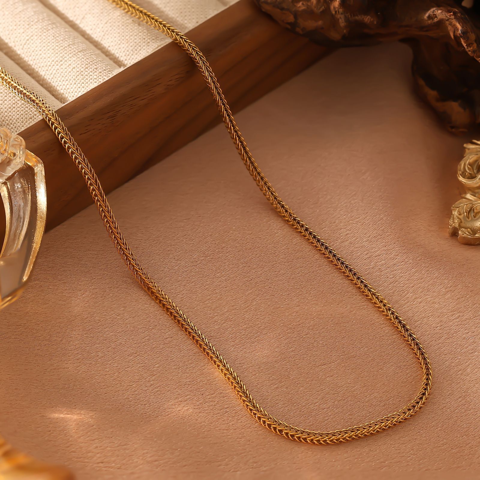 Stainless Six-Sided Polished for Men Trendy Bold Cuban Chain Hip-Hop Titanium Steel Necklace