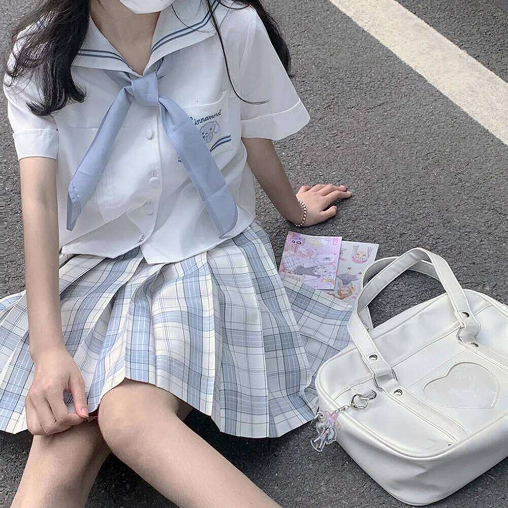 Free Shopping Japanese Student PU Leather Schoolbag Large Capacity Shoulder Lolita Heart JK Uniform Bag Cosplay Anime Handbags Tote