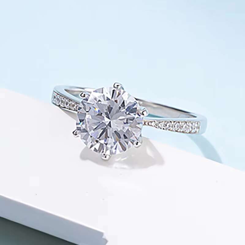 New Product Women Gift 925 Silver 3ct DEF Moissanite Diamond Rings