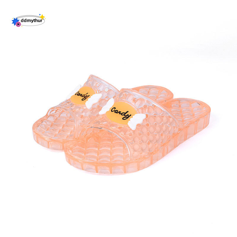 2023 Home Bathroom Waterproof Non-Slip Women's Summer Jelly Semi-Transparent Crystal Slippers ddmythur