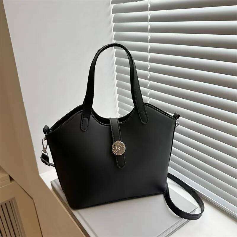 Designer Luxury Texture Women's 2025 New Retro Versatile Crossbody Casual Work Commuting Hand-Held Bucket Bag Large Capacity