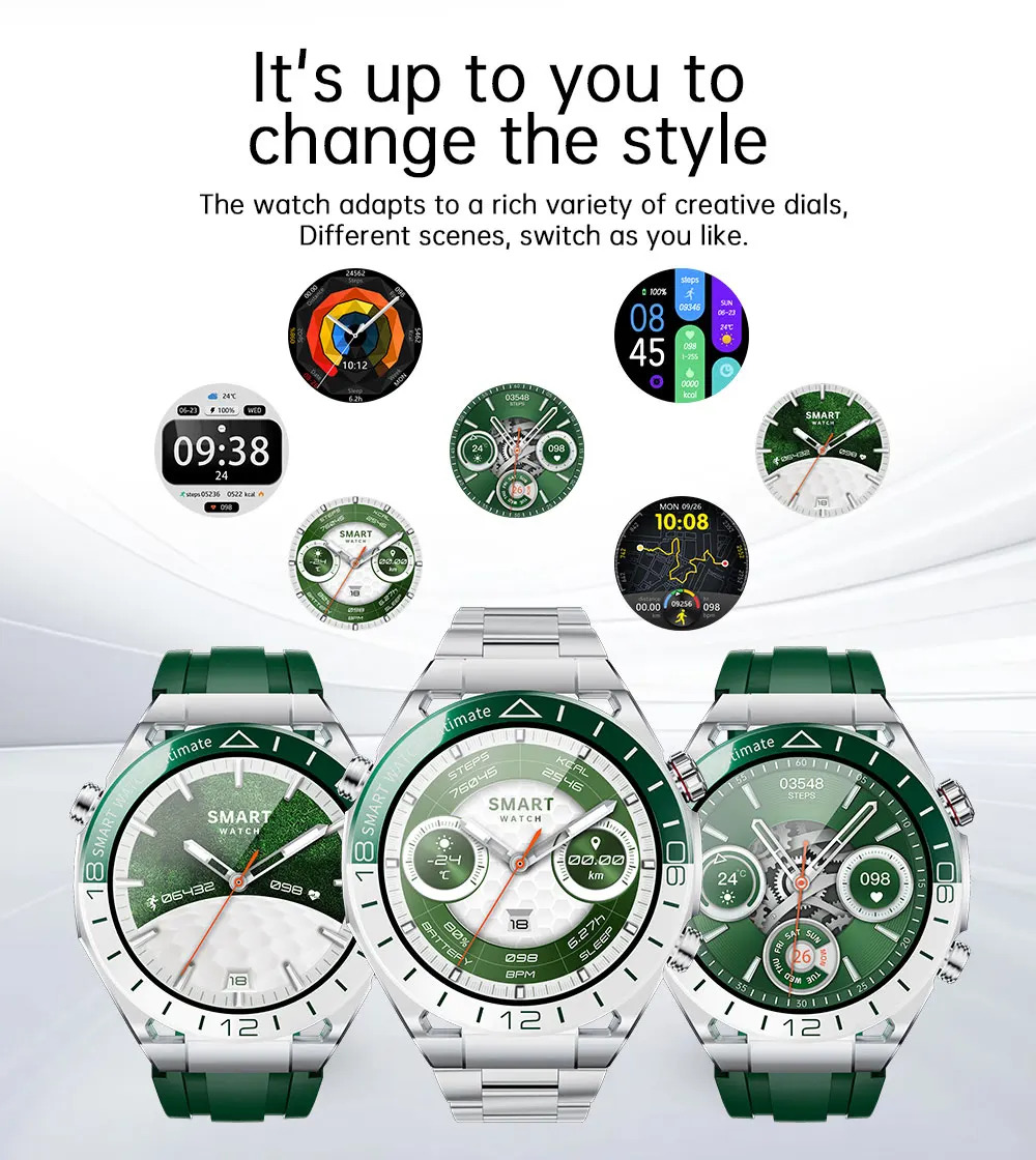 Ultimate Smart Watch Men AMOLED HD Screen Bluetooth Call Heart Rate SmartWatches Wireless Charging For HUAWEI free shipping