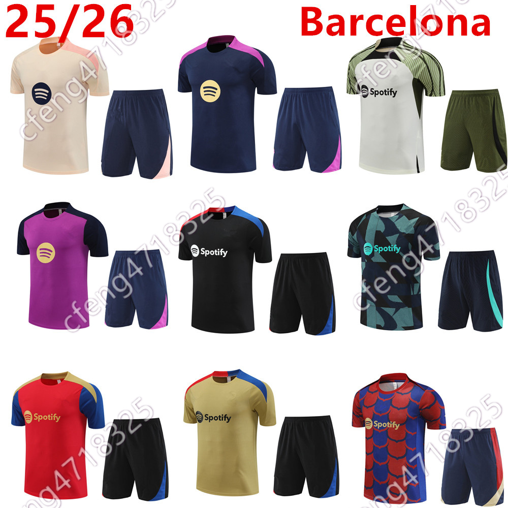 2025 2026 LAMINE YAMAL football training uniform GAVI OLMO short sleeved football shirt 24 25 26 barcalona men's set children's set