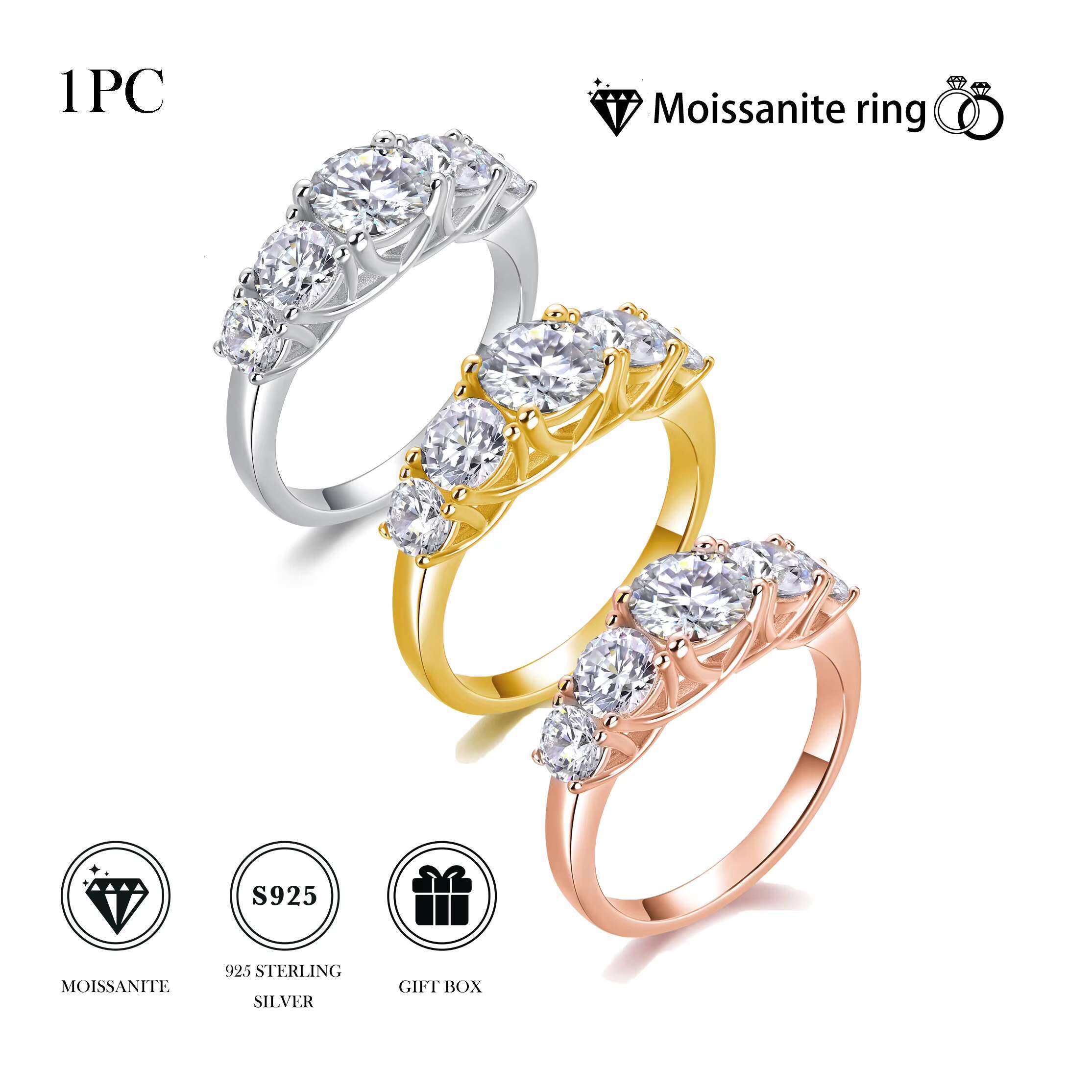 Custom High End 1ct Moissanite Ring Wholesale 925 Silver Oval Engagement Wedding Moissanite Rings Women