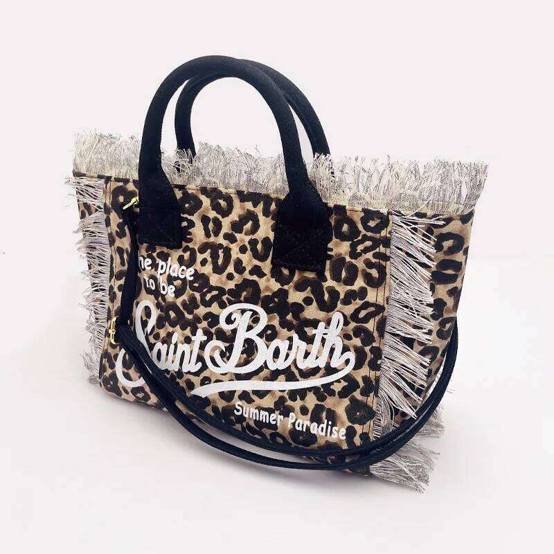 SAINT BARTH New Crossbody Thousand Bird Grid Small Size Women's Bag, Cotton And Linen Handmade Tassel Handbag, Tote Bag