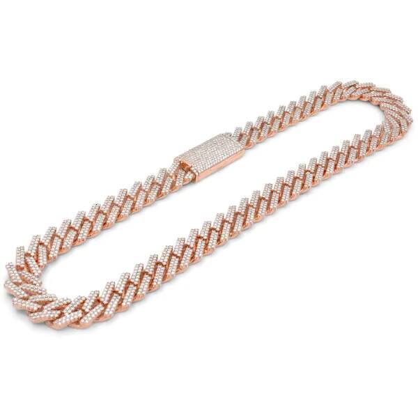Hip hop Miami rapper necklace gold paved circular bright cut 16-24 inches 8-16mm Cuban chain bulk OEM