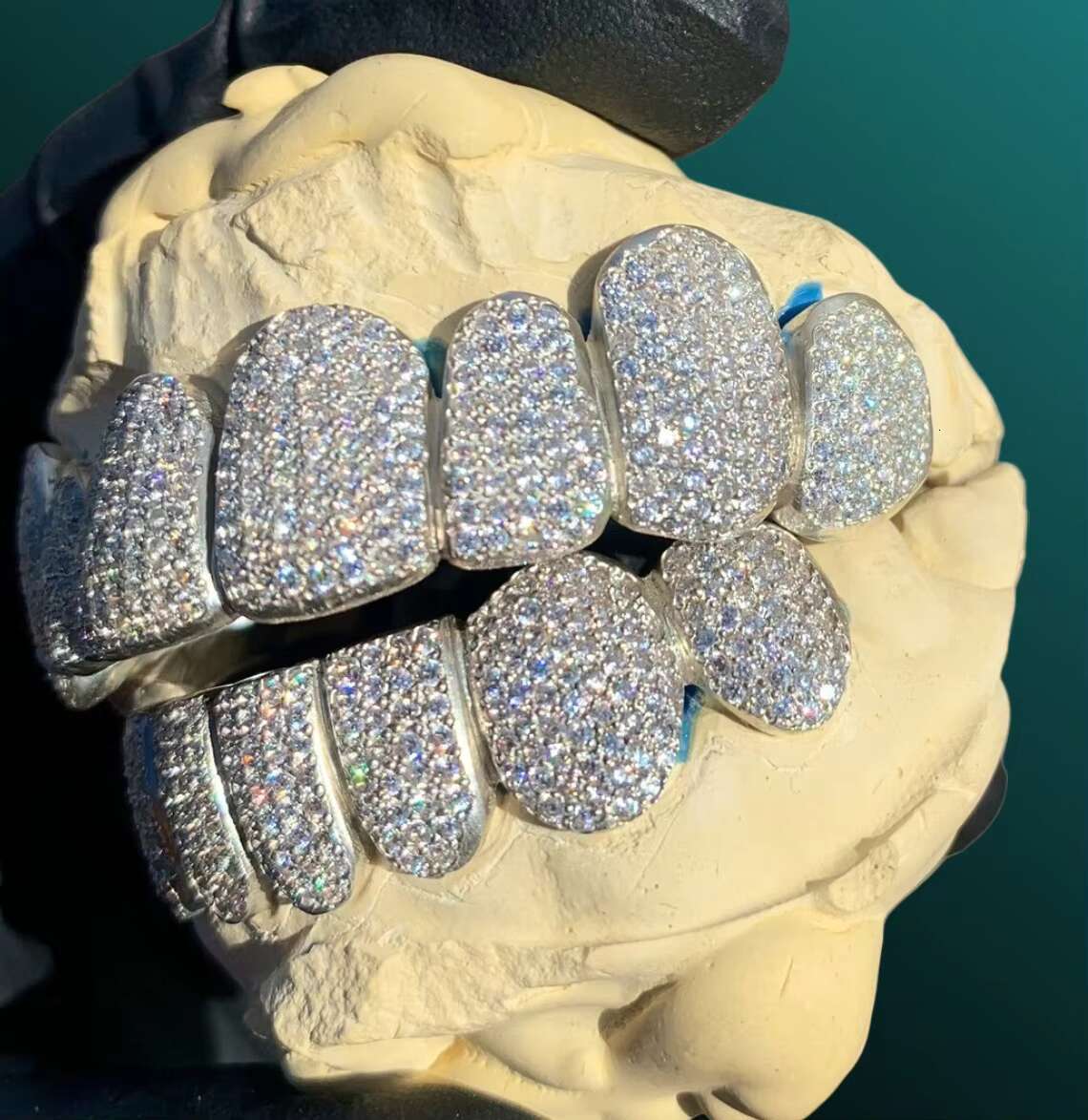 Most Expensive Premium Quality Silver Teeth Studded Moissanite Diamond Teeth Available at Affordable Price
