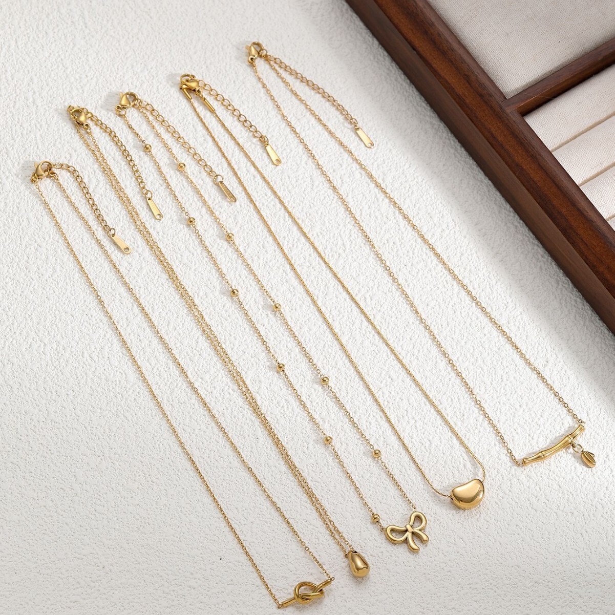 Nalan Sier Fresh Sweet Design Exquisite Simple Bead Box Necklace