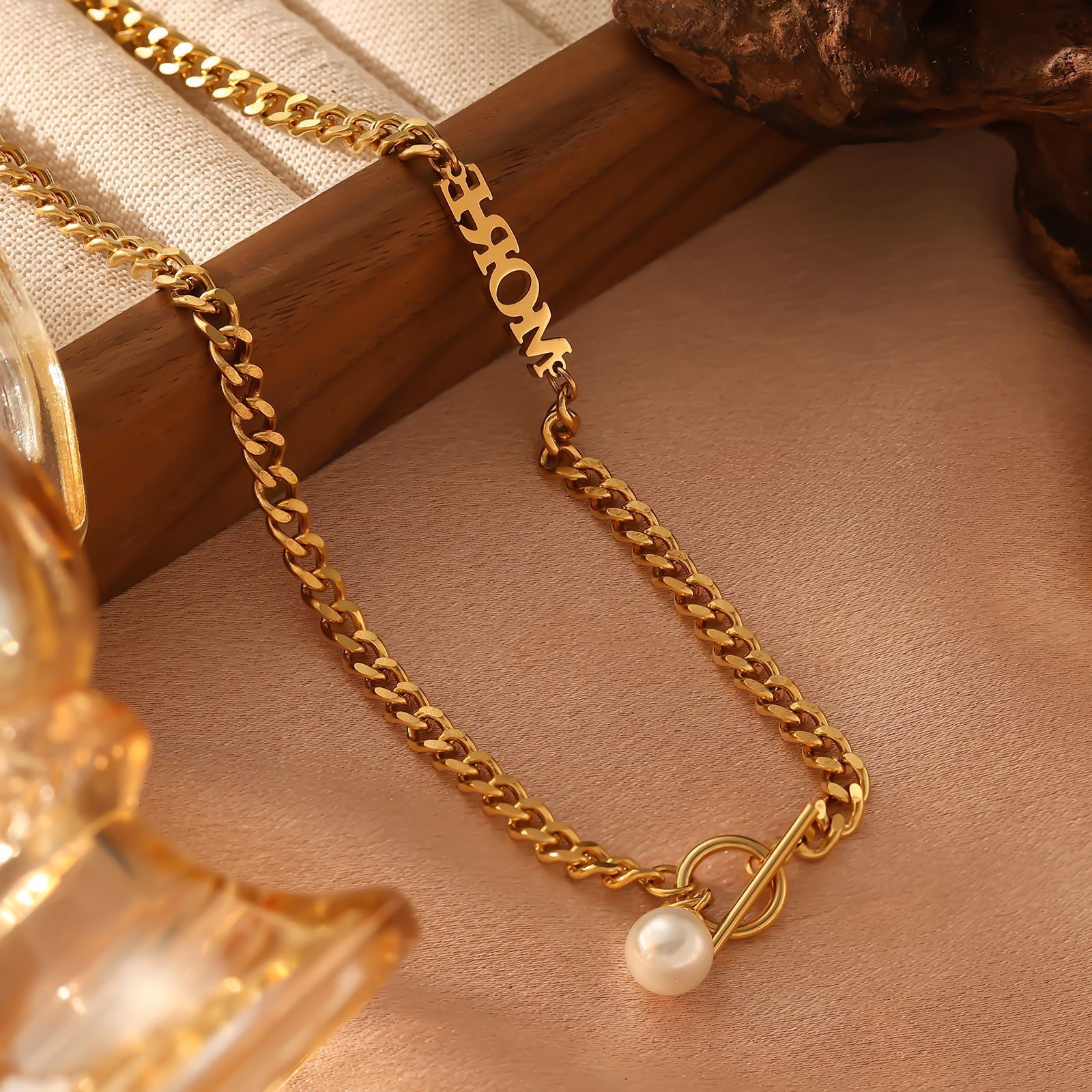 Stainless Six-Sided Polished for Men Trendy Bold Cuban Chain Hip-Hop Titanium Steel Necklace