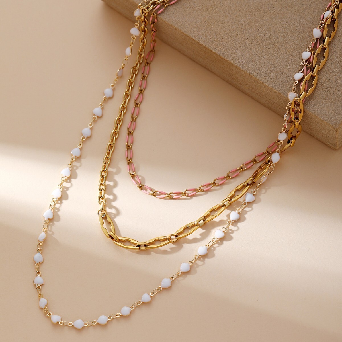 Trendy Vacation Bohemian Style Collarbone High-end Sense Elegant Stainless Steel Gold-plated Color-retaining Necklace
