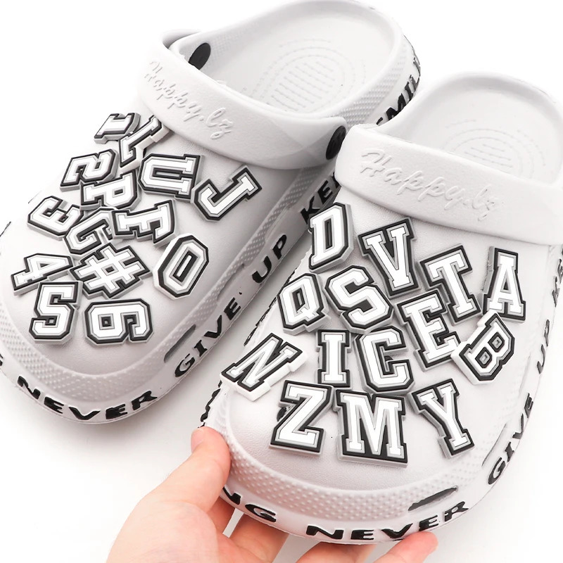 1 Pcs Letter Shoe Charms for Clog Sandals Decoration Number Alphabet Characters DIY Shoes Pins Boy Girl Men Women 250528